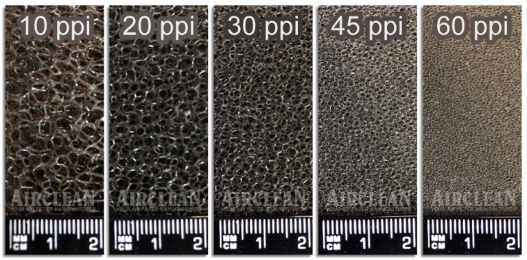 Polyfoam Washable Filter Media - Grading Infographic - Airclean