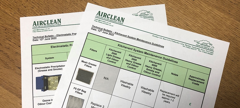 Airclean Technical Bullitin, Air filter Maintenance Guidelines, When to change or wash air filters